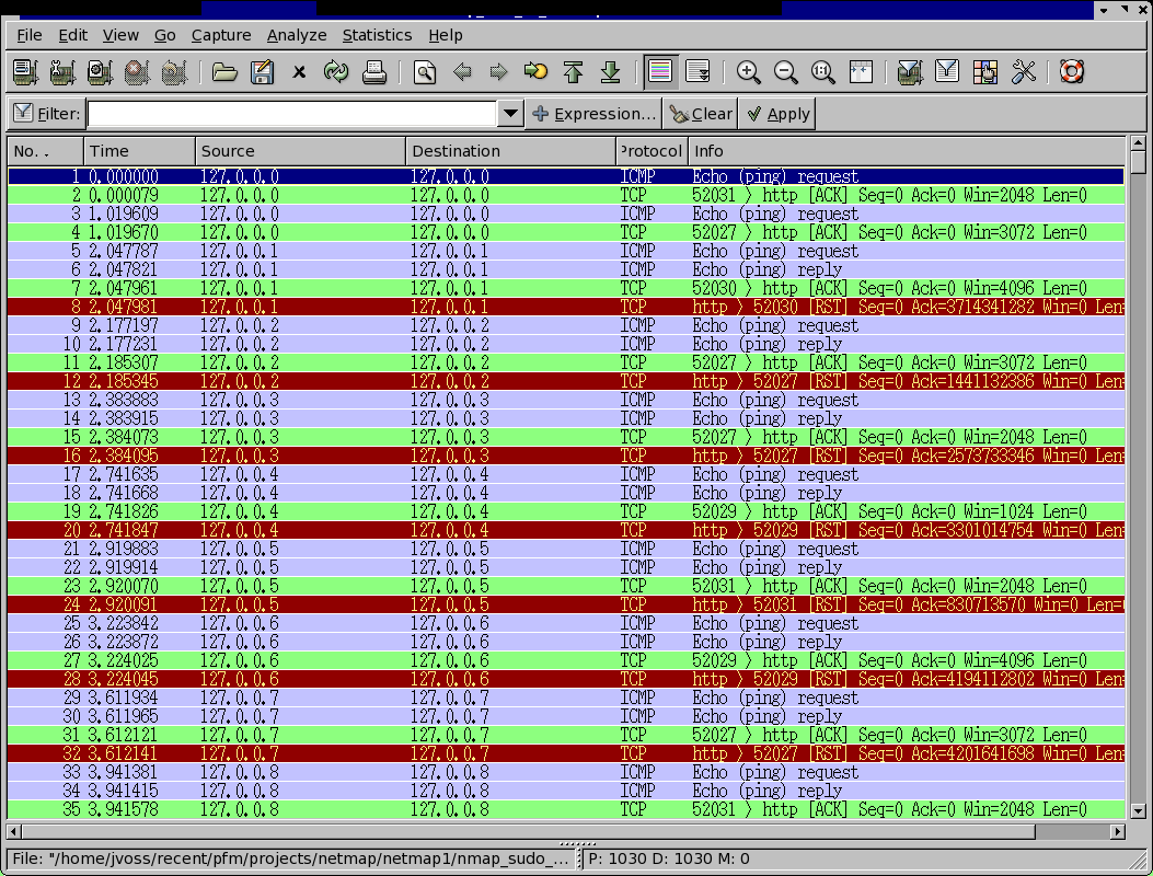 Ethereal nmap -PB promiscuous